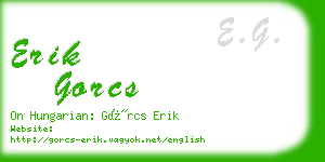 erik gorcs business card